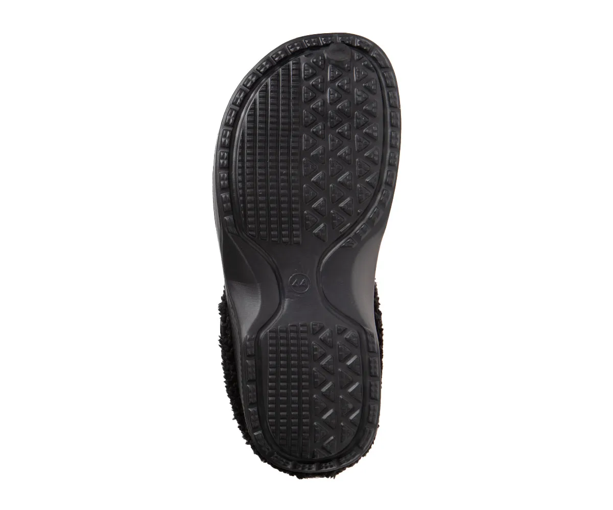 FOAMWALK Men's Comfy, Soft and Furry Solid Clogs with Sherpa Lining - Warm Light Fluffy Clogs for Men