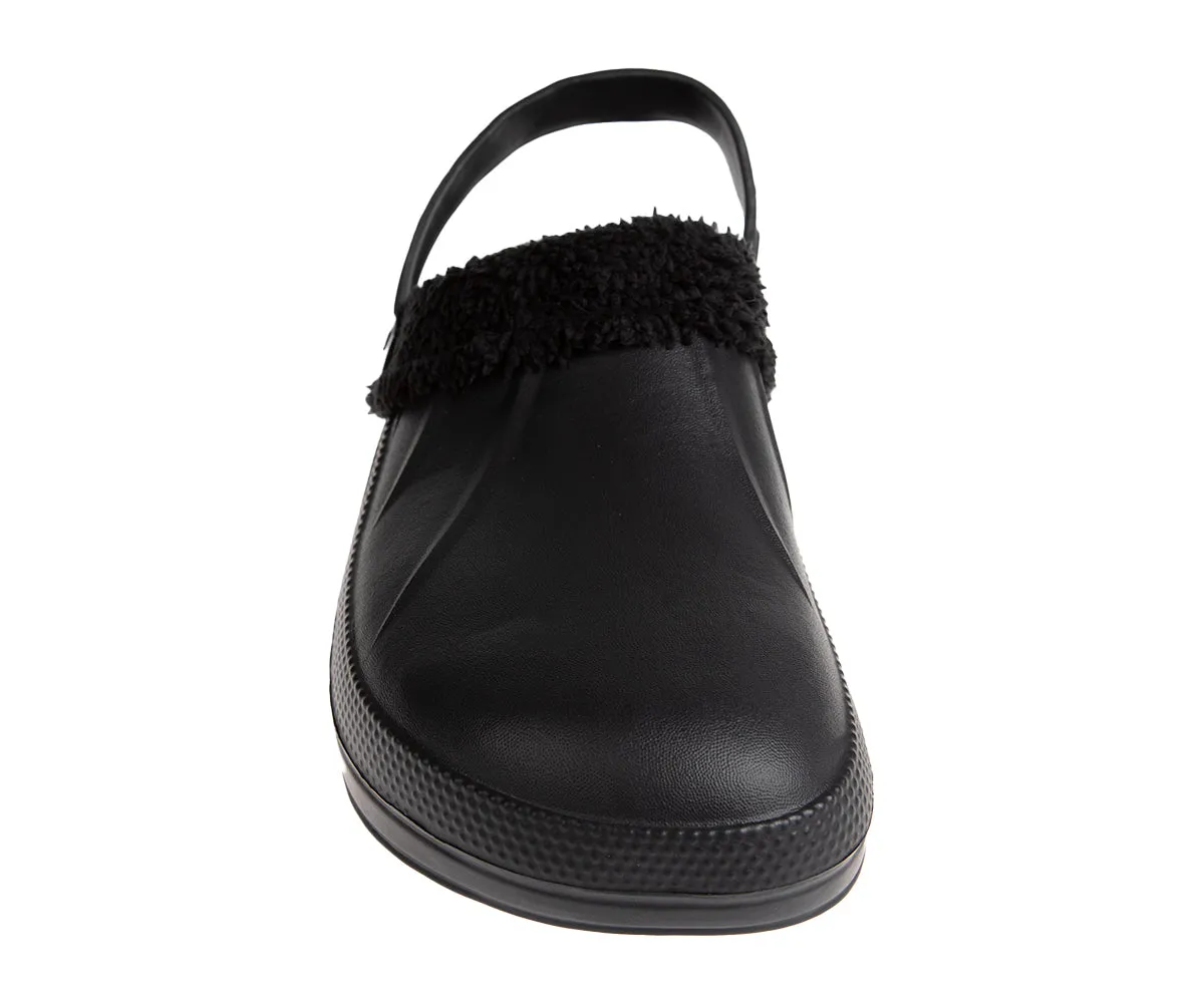 FOAMWALK Men's Comfy, Soft and Furry Solid Clogs with Sherpa Lining - Warm Light Fluffy Clogs for Men