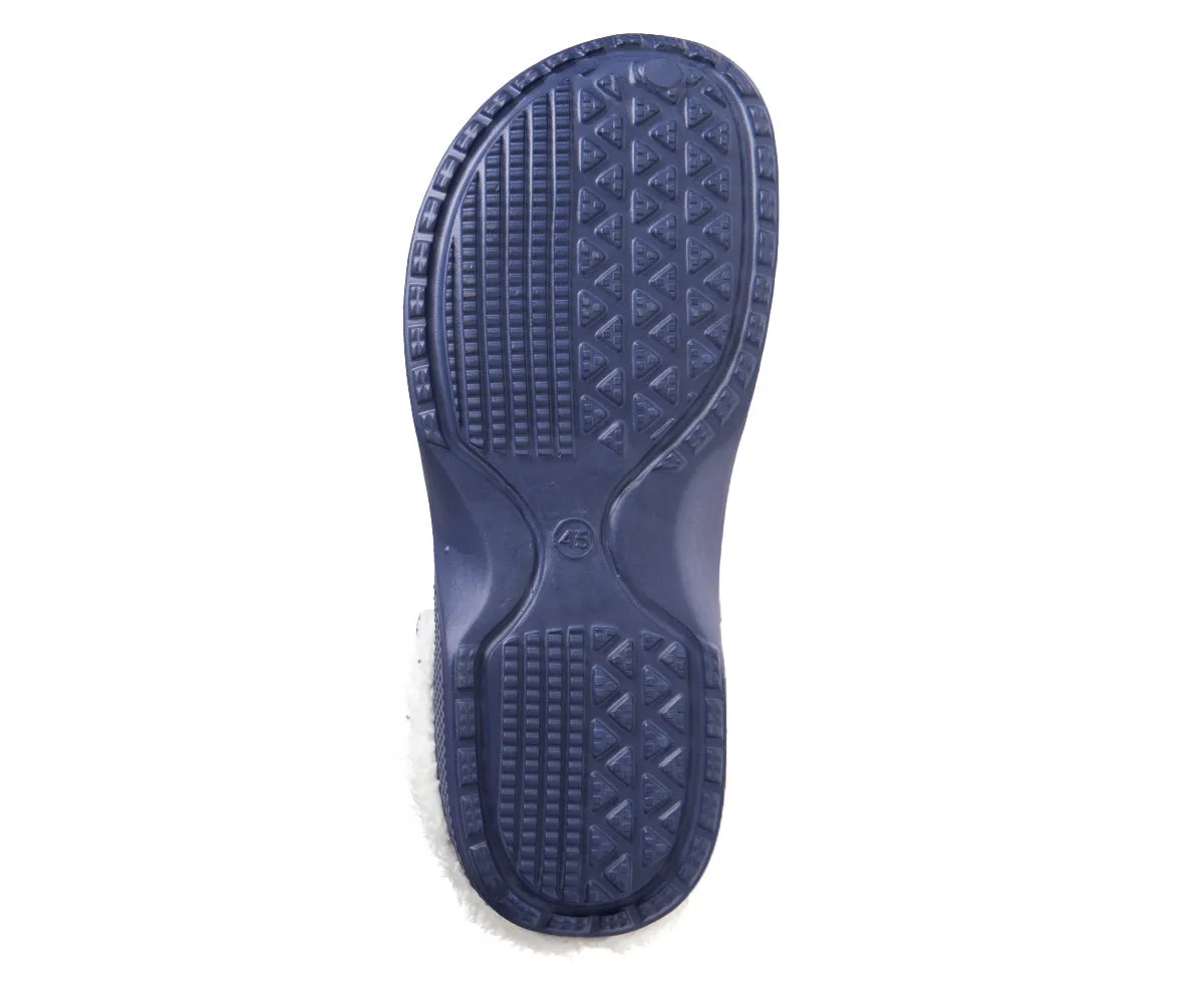 FOAMWALK Men's Comfy, Soft and Furry Solid Clogs with Sherpa Lining - Warm Light Fluffy Clogs for Men