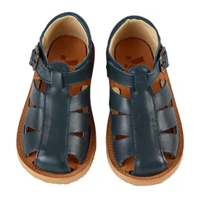 Frankie Fisherman Navy Child Leather Shoes