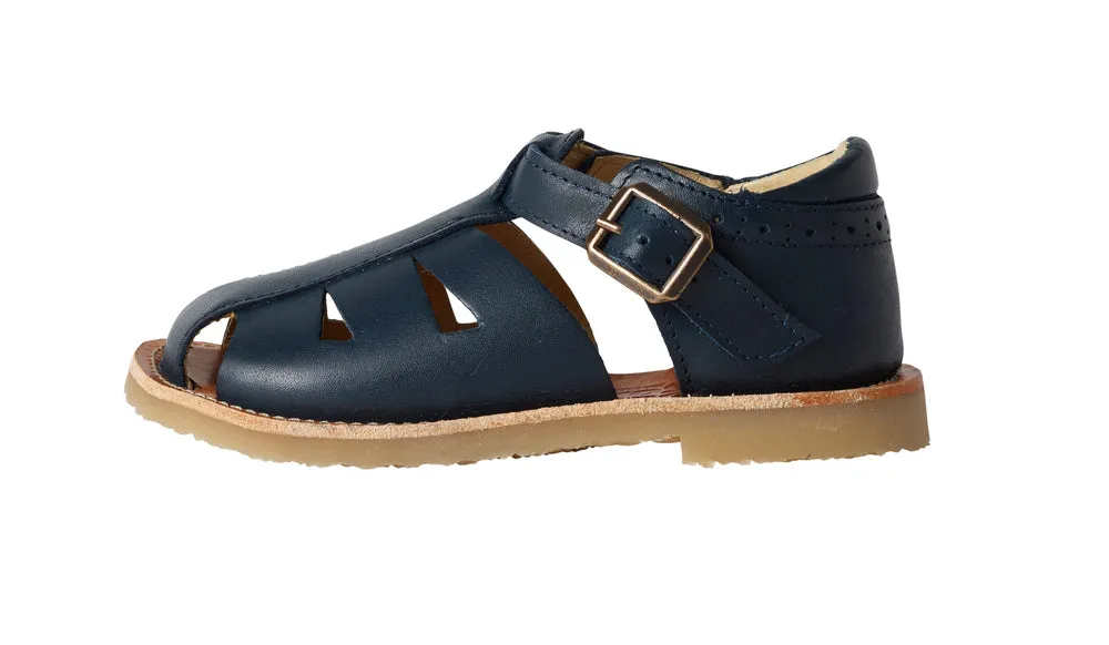 Frankie Fisherman Navy Child Leather Shoes