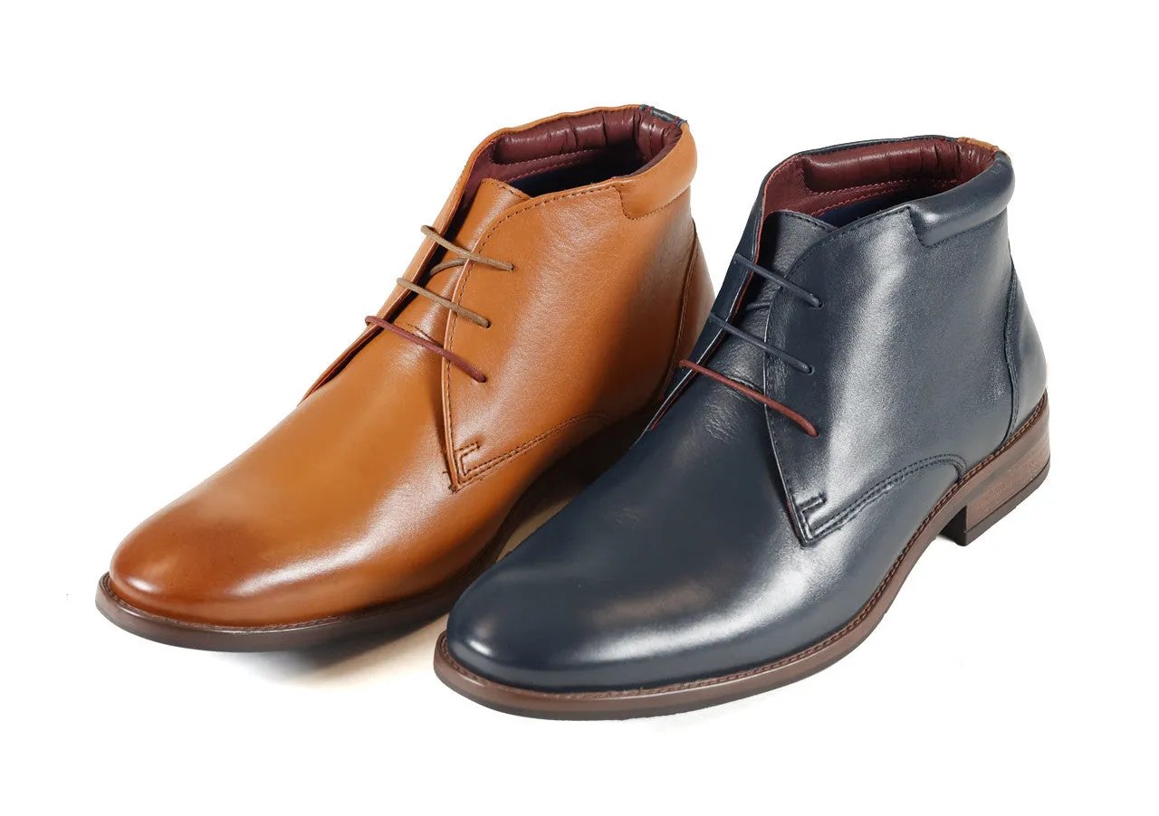 Front Logan Leather Chukka Boots