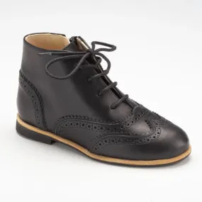 Hamie - Black Soft Leather Bootie for Girl by Manuela de Juan