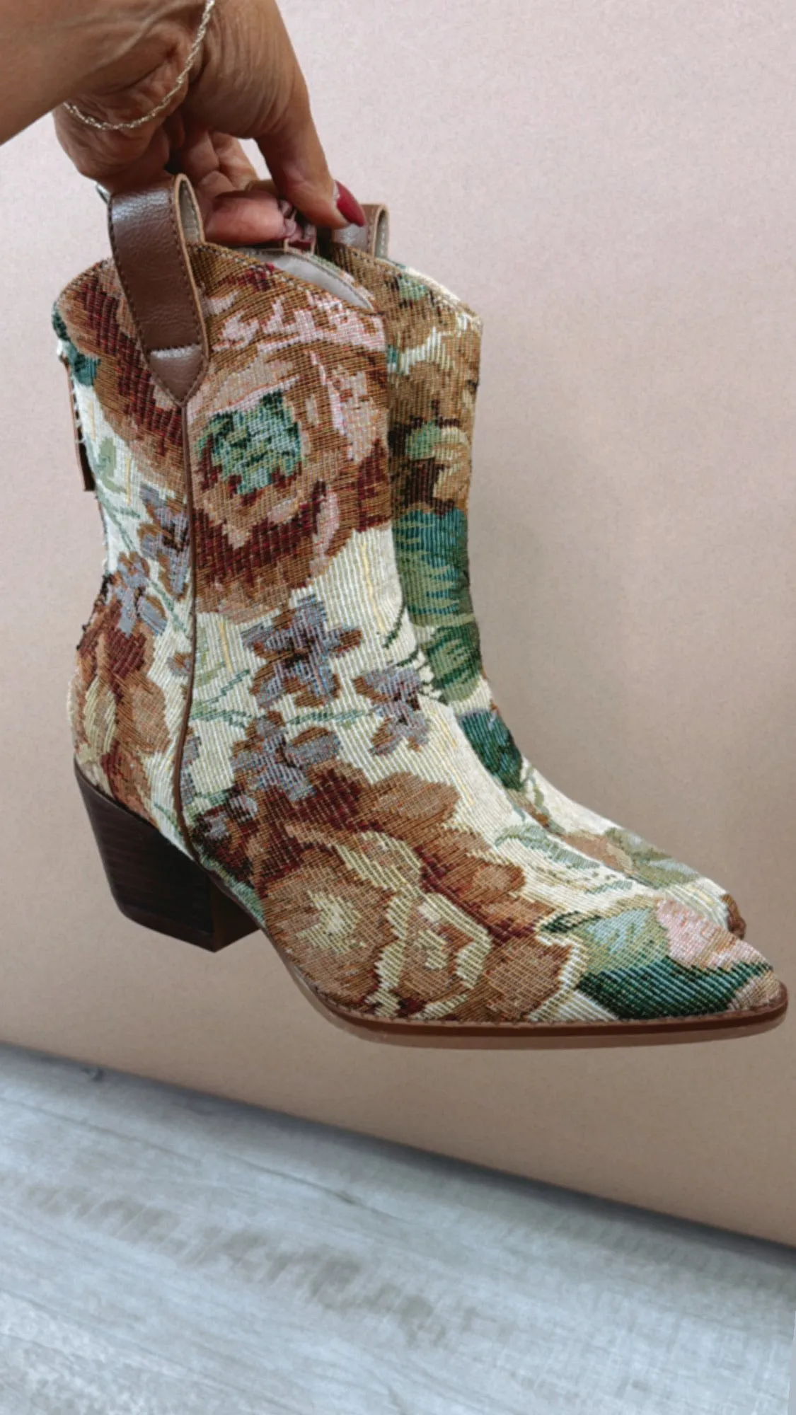 Hattie Vintage Western Floral Tapestry Boot