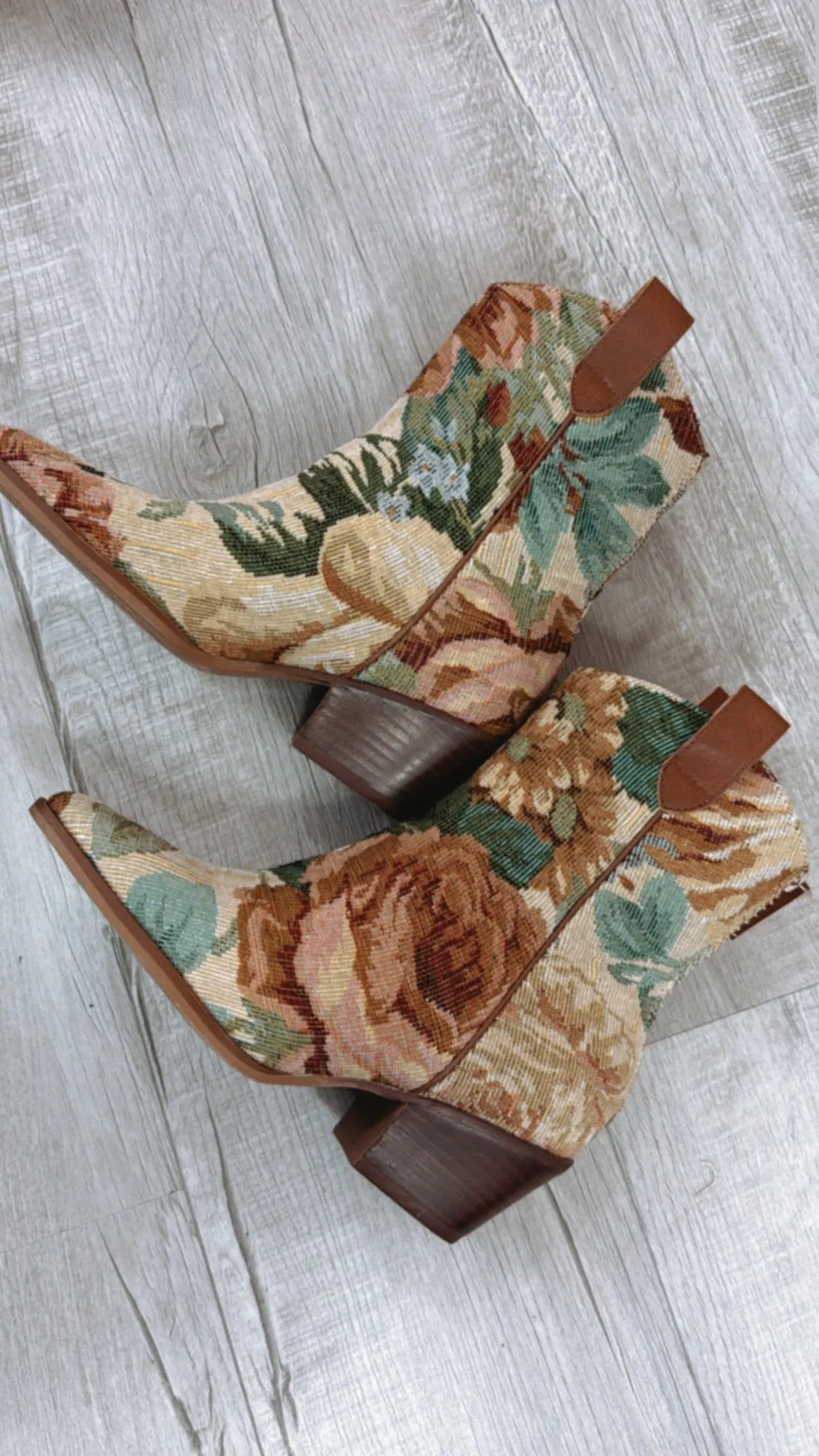 Hattie Vintage Western Floral Tapestry Boot