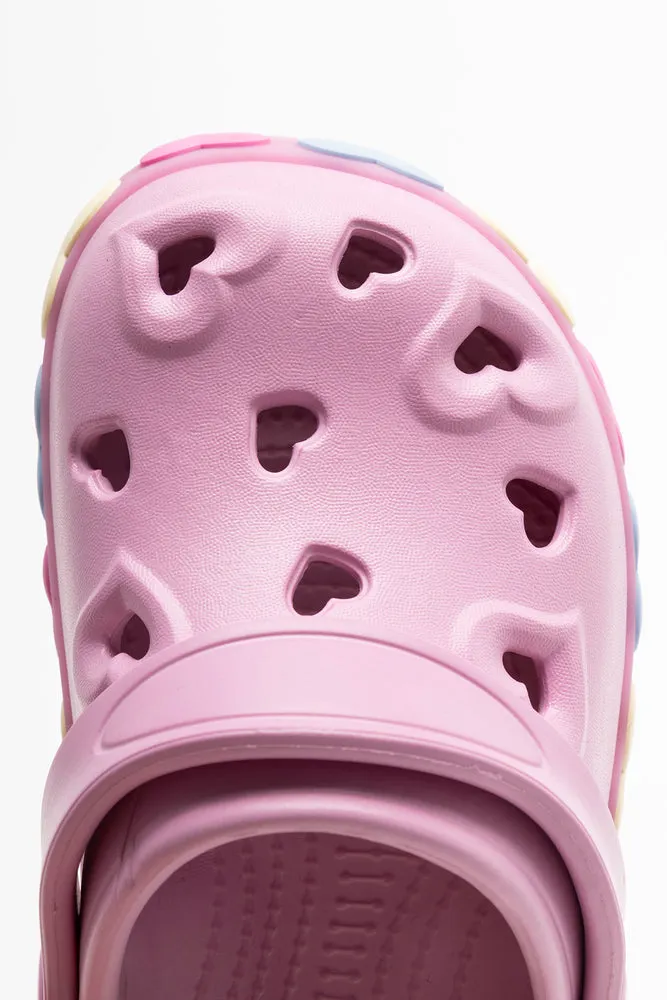 Heart Light Up Clog Pink