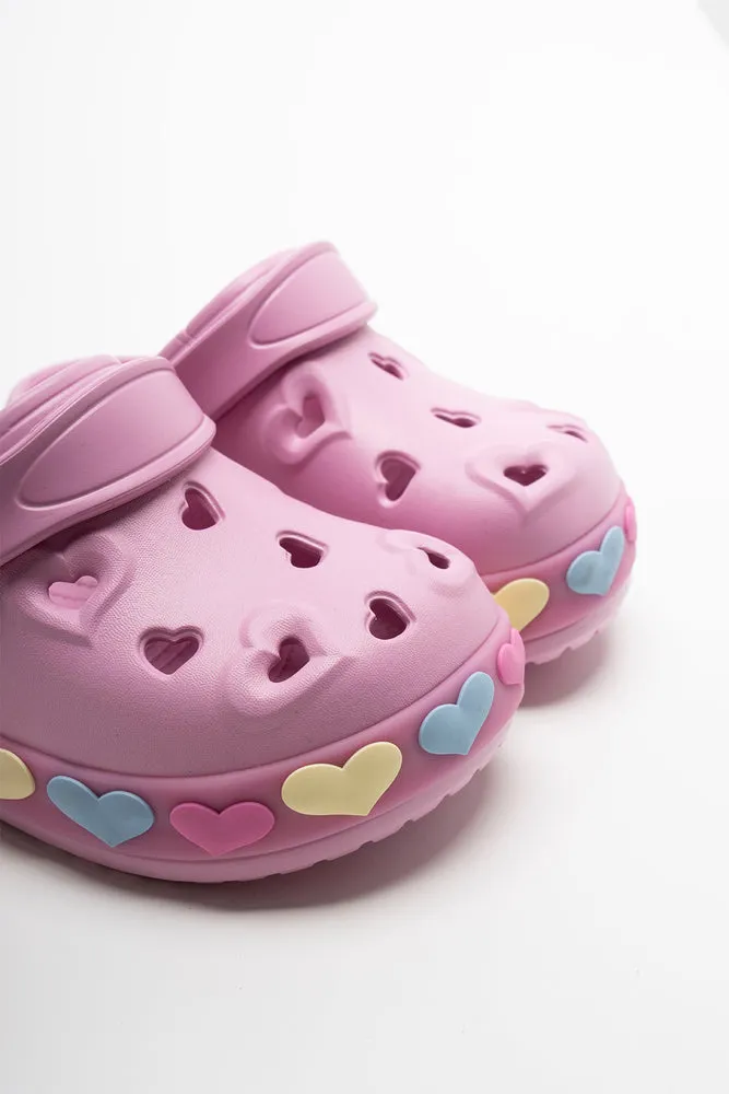 Heart Light Up Clog Pink