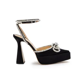 HERYI Diamante Bow Ankle Strap Platform Sandals