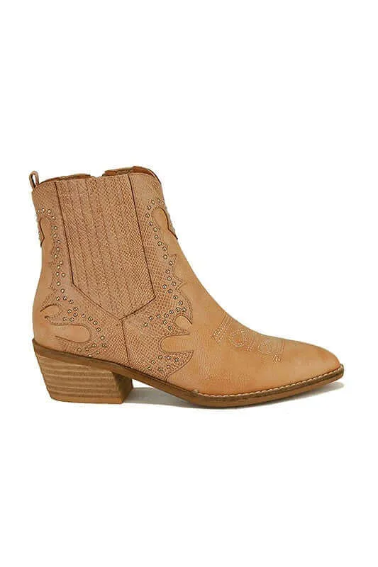 High Top Casual Booties in Taupe Brown