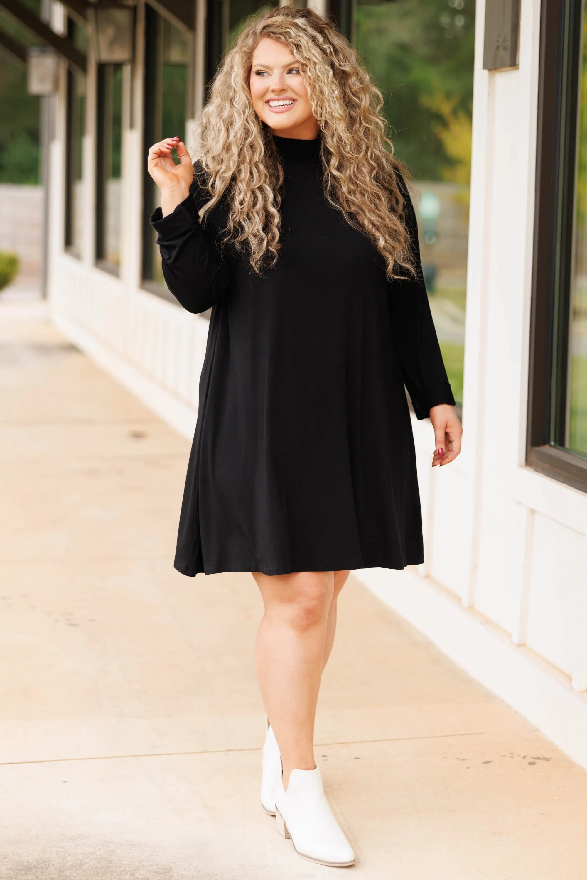 Keeping Toasty Dress, Black