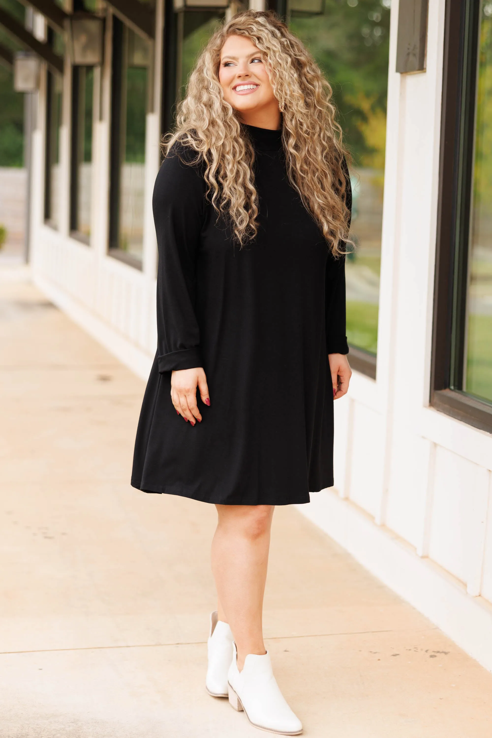 Keeping Toasty Dress, Black