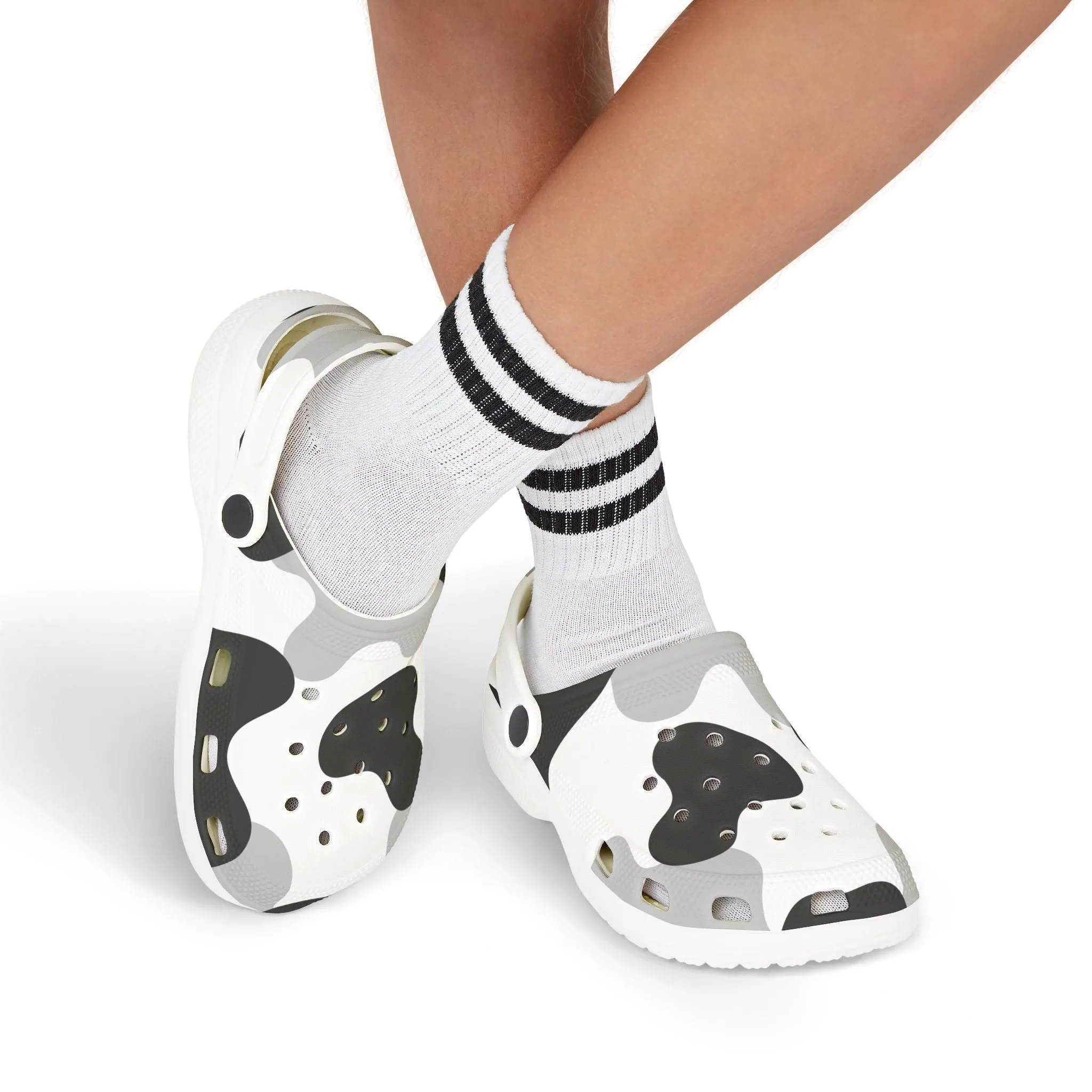 Kid's Cow Print EVA Foam Clogs - Fun, Comfortable Footwear for Playtime