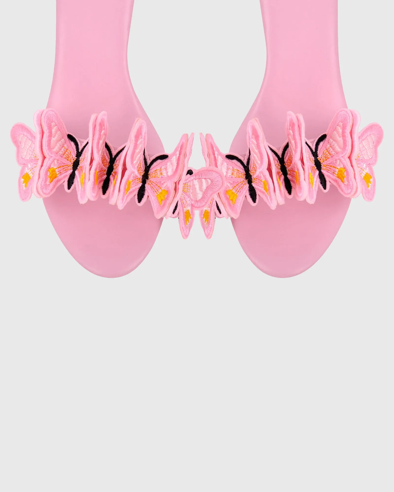 Lelia Bow Embroidery Lace Up Platform Sandals In Pink