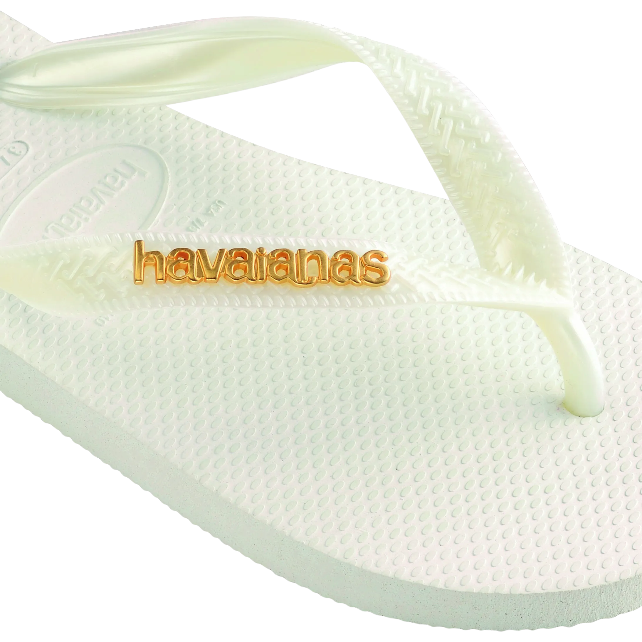 Logo Metallic Flip Flops in White