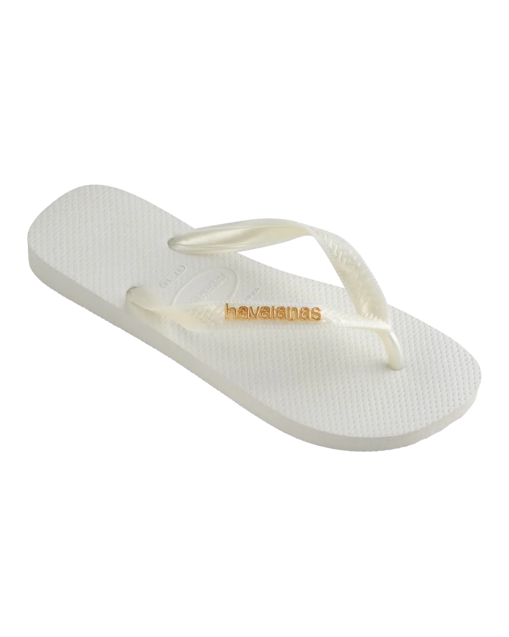Logo Metallic Flip Flops in White