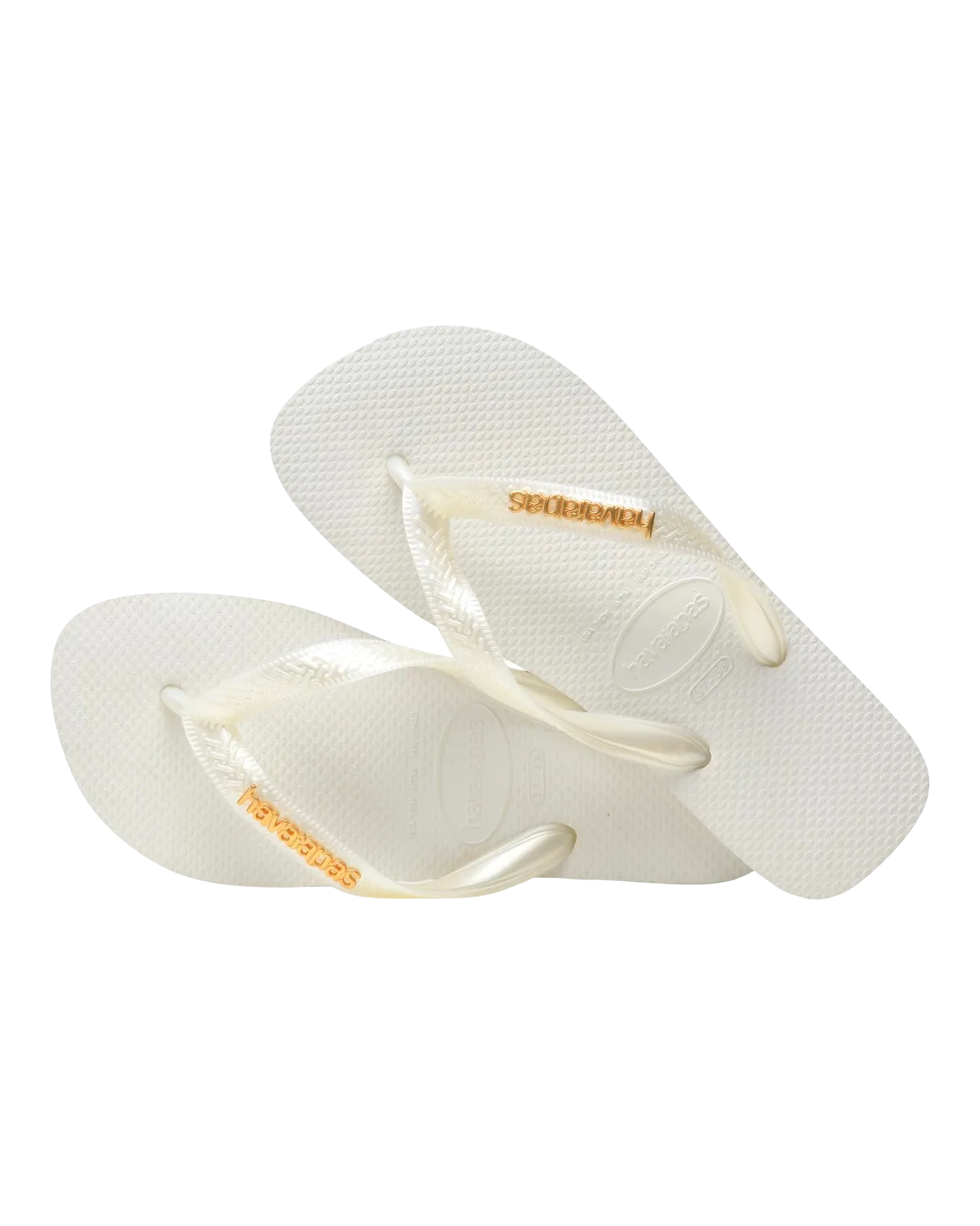 Logo Metallic Flip Flops in White