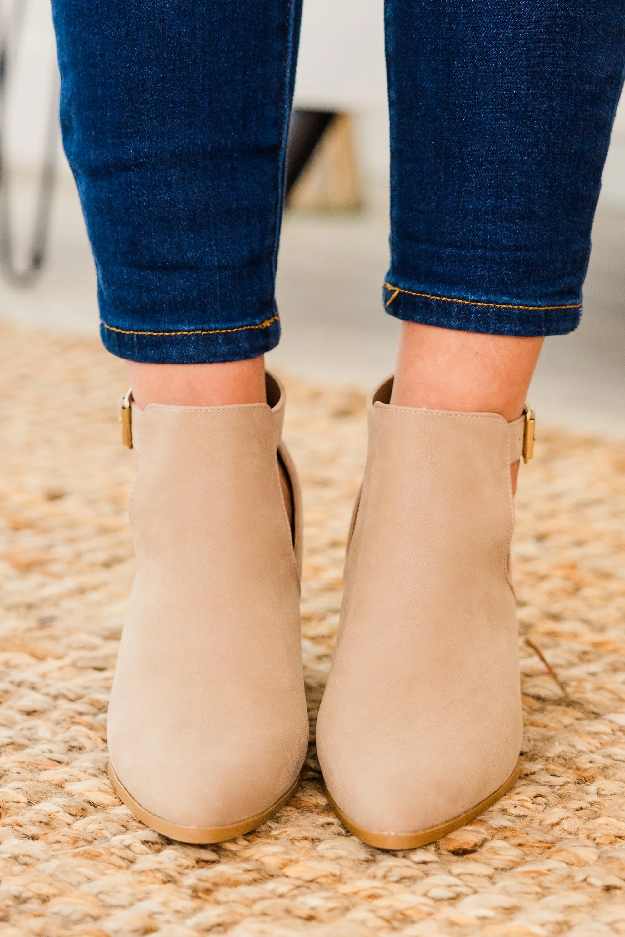 Lost Your Chance Booties, Taupe