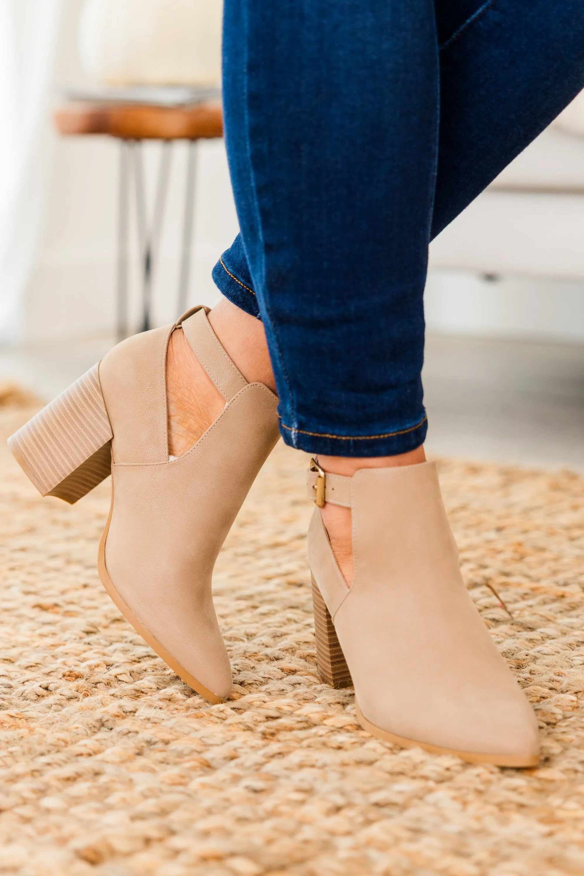 Lost Your Chance Booties, Taupe