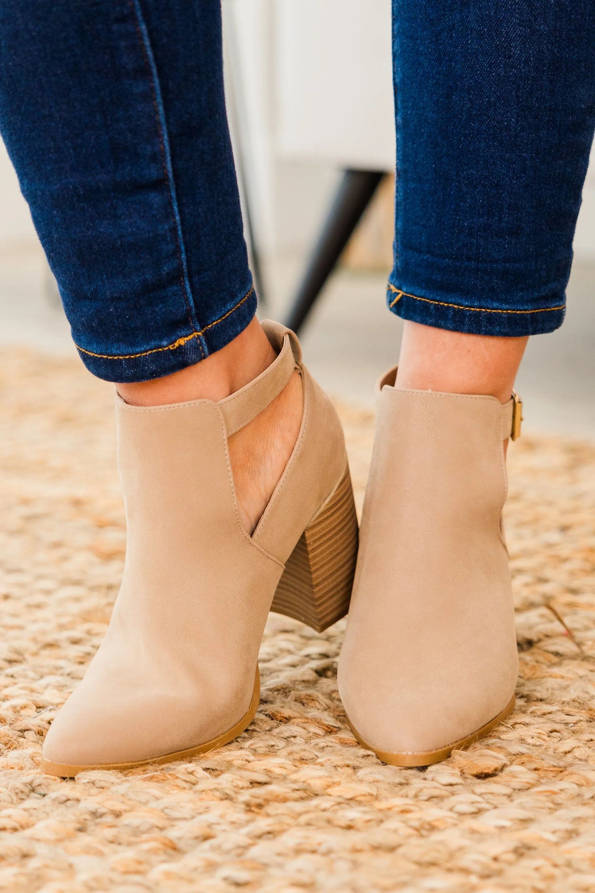 Lost Your Chance Booties, Taupe