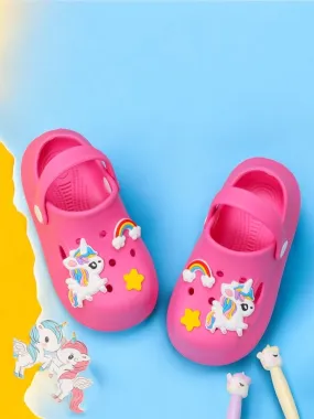 Magical Pink Unicorn and Rainbow Clogs for Kids