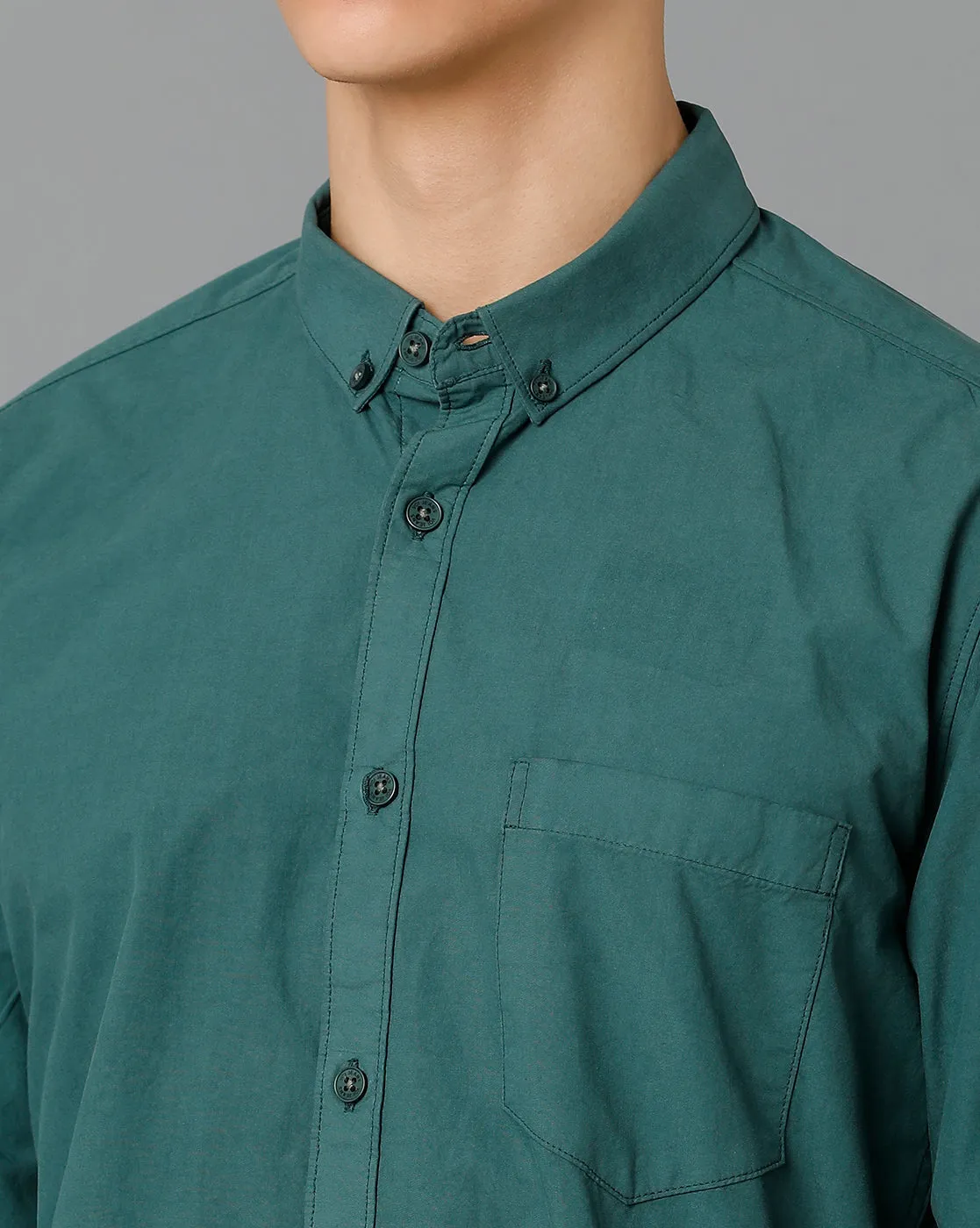 Men Solid Cotton Casual Shirt