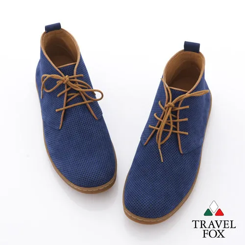 MEN'S DESERT BOOTS - PERFORATED SUEDE BLUE