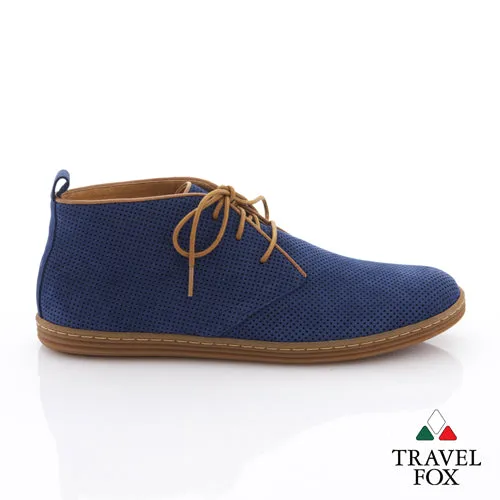 MEN'S DESERT BOOTS - PERFORATED SUEDE BLUE