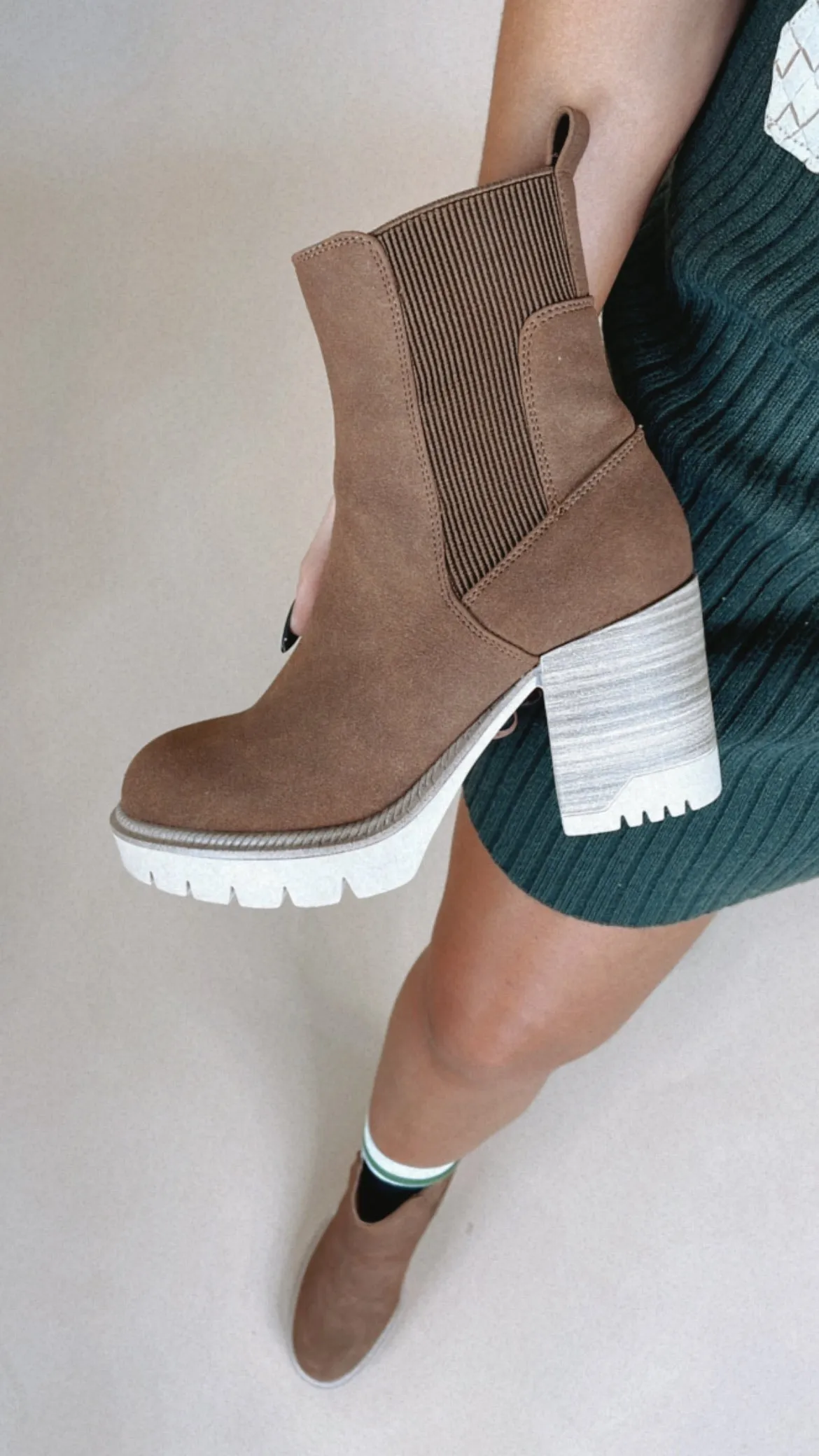 Nova Suede Heeled Bootie