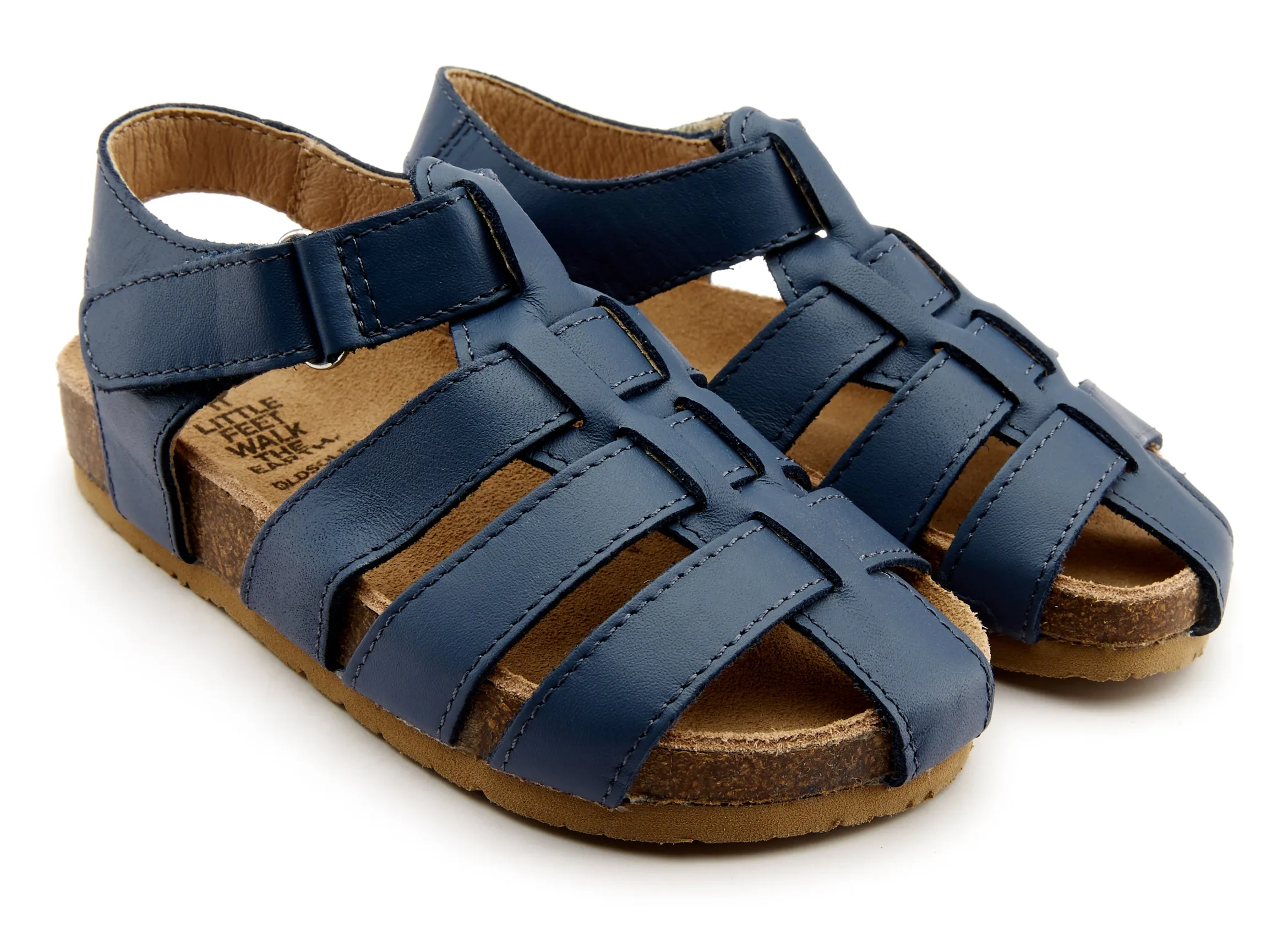 Old Soles Boy's Roadstar Fisherman Leather Sandals, Petrol
