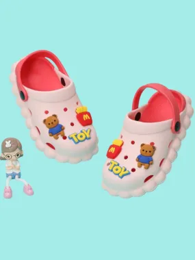 Playful Pals Toddler Clogs with Toy Bear Motif