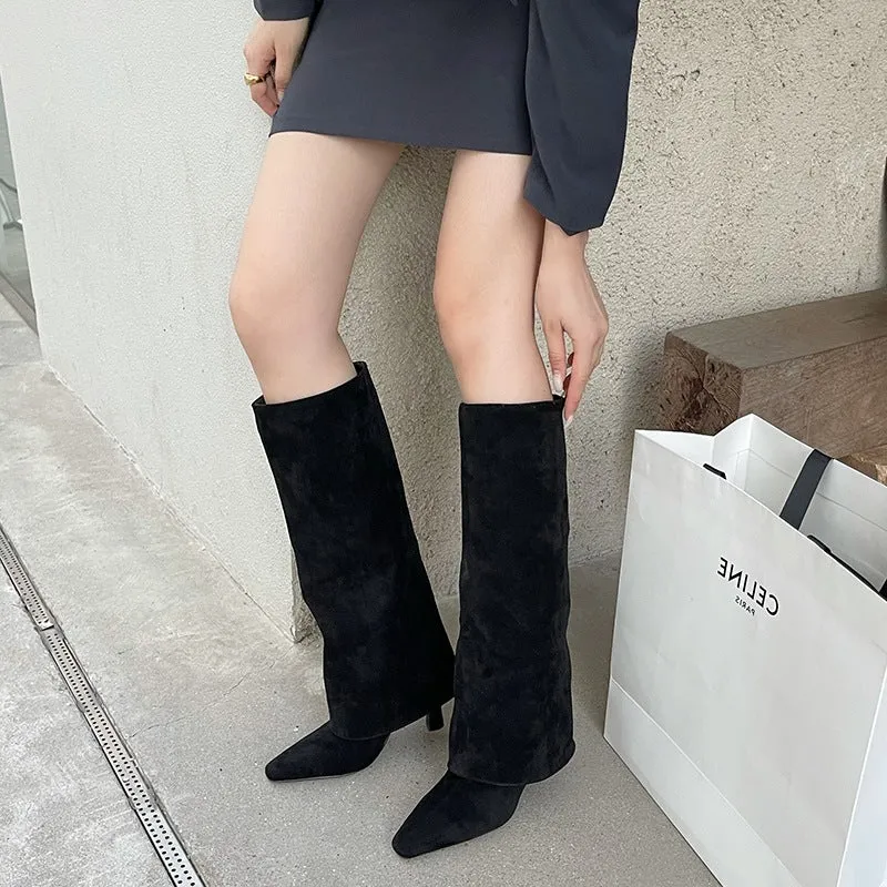 Pointed High Heels Fashionable Trousers Boots