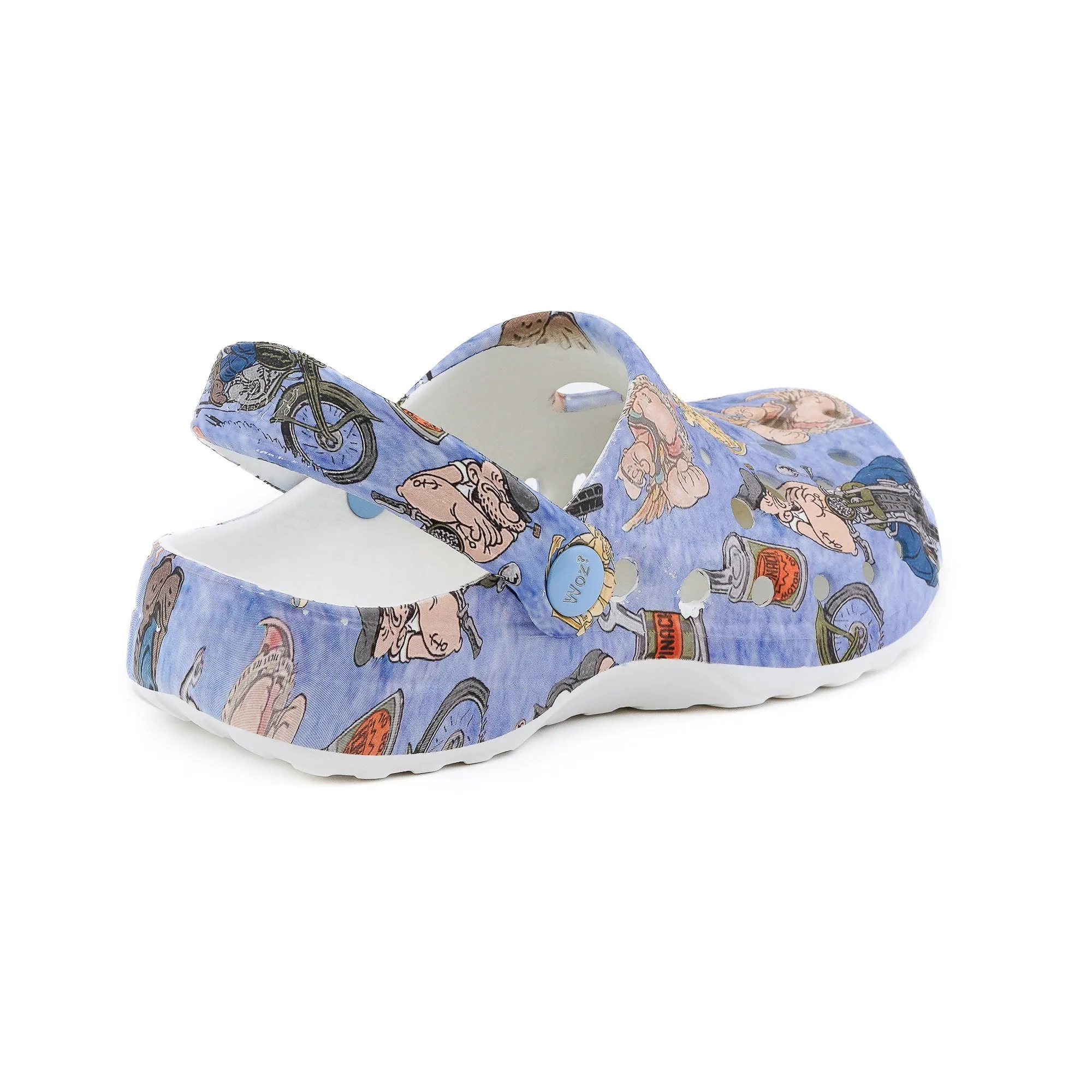 Popeye Biker Print Clogs