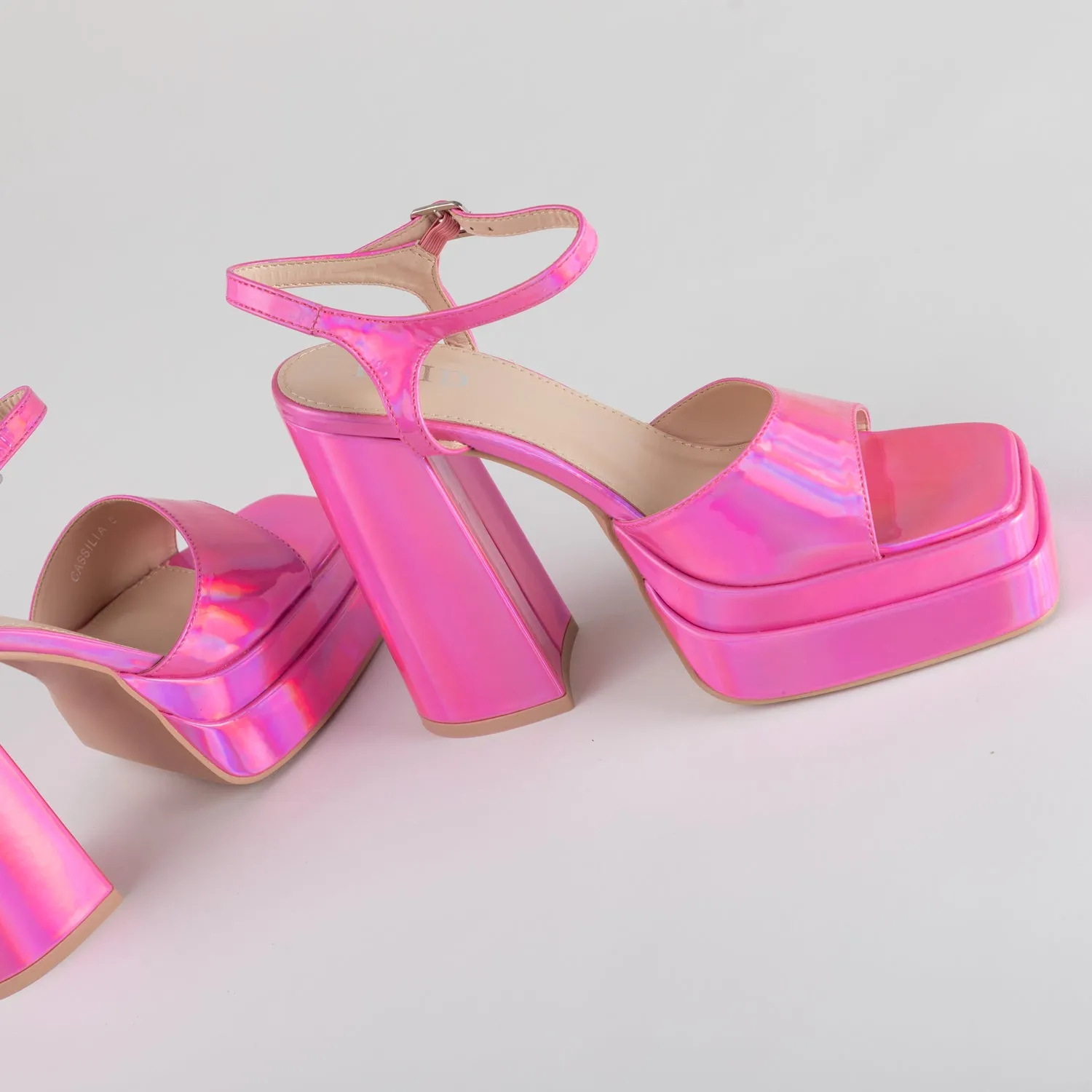RAID Cassilia Block Heeled Sandals in Pink