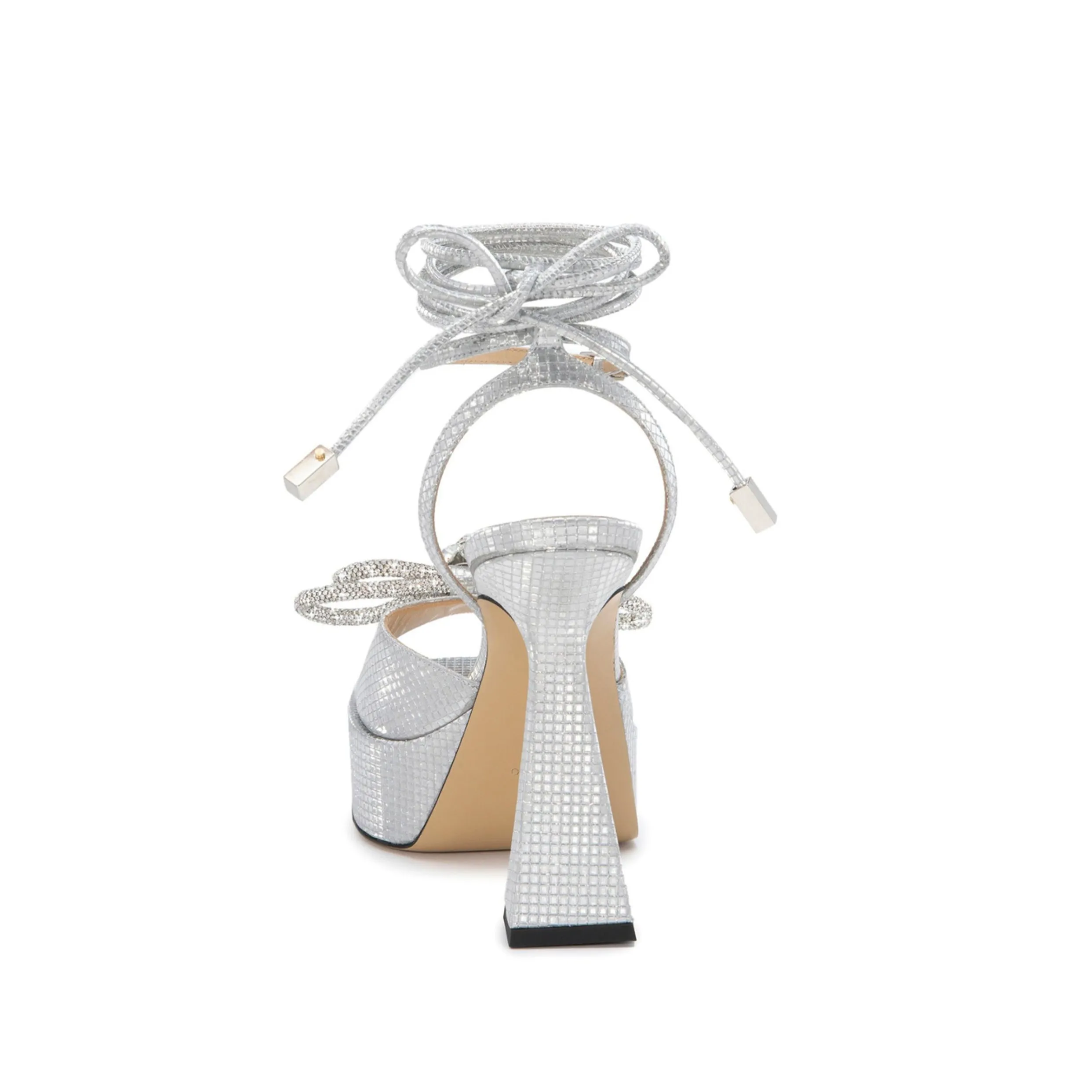 RANCY Diamante Bow Lace Up High Heel Sandals
