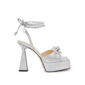 RANCY Diamante Bow Lace Up High Heel Sandals