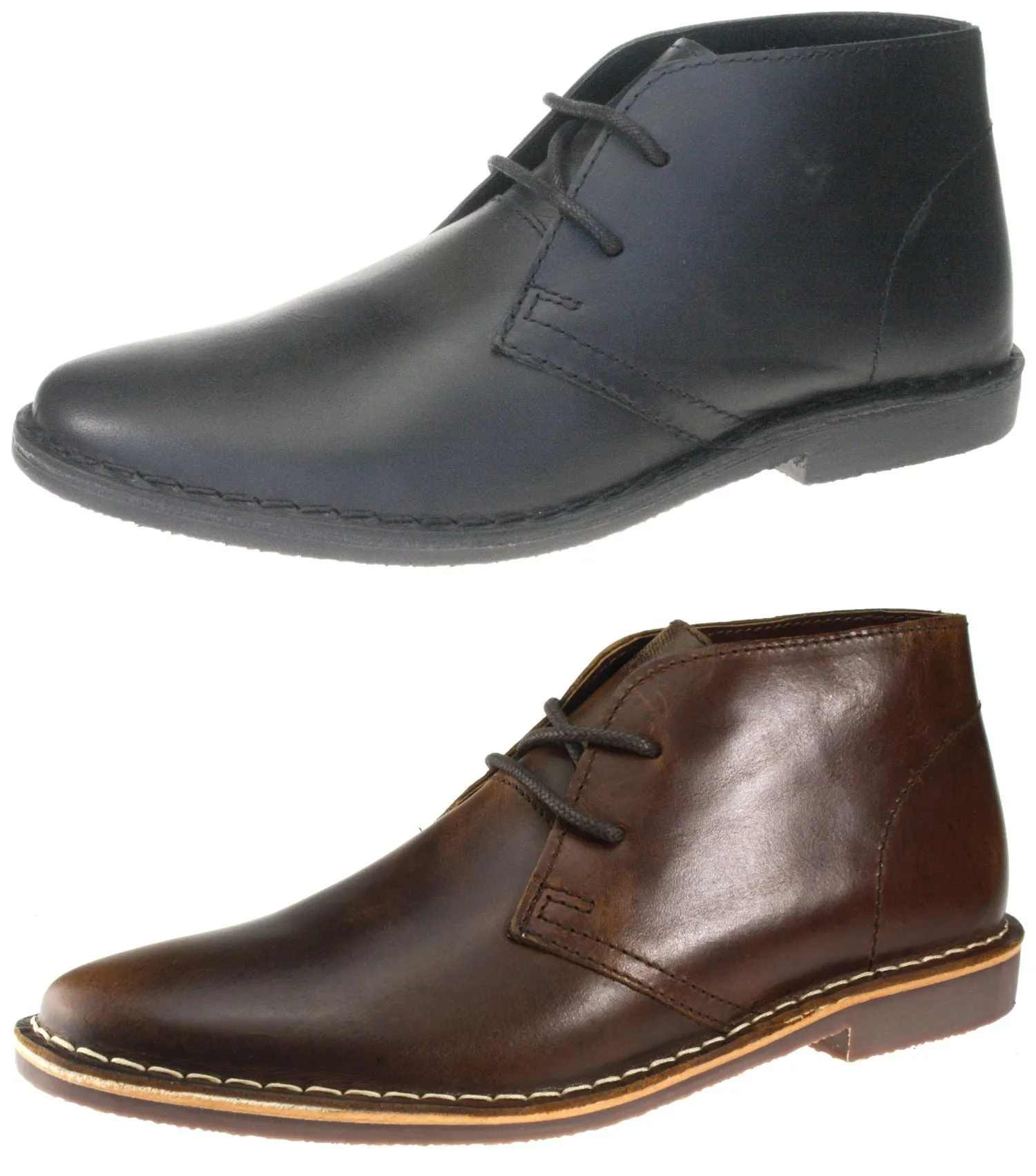 Red Tape Crick Gobi Leather Mens Lace Desert Boots