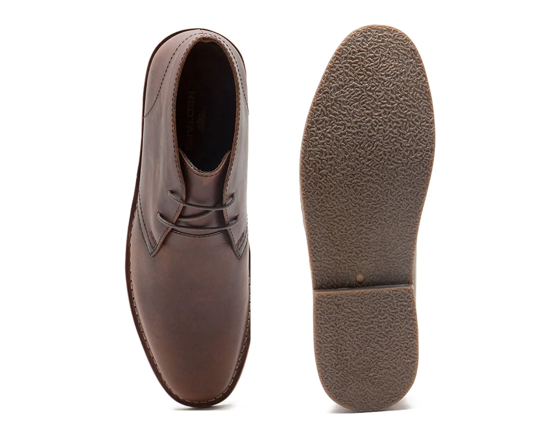 Red Tape Crick Gobi Leather Mens Lace Desert Boots