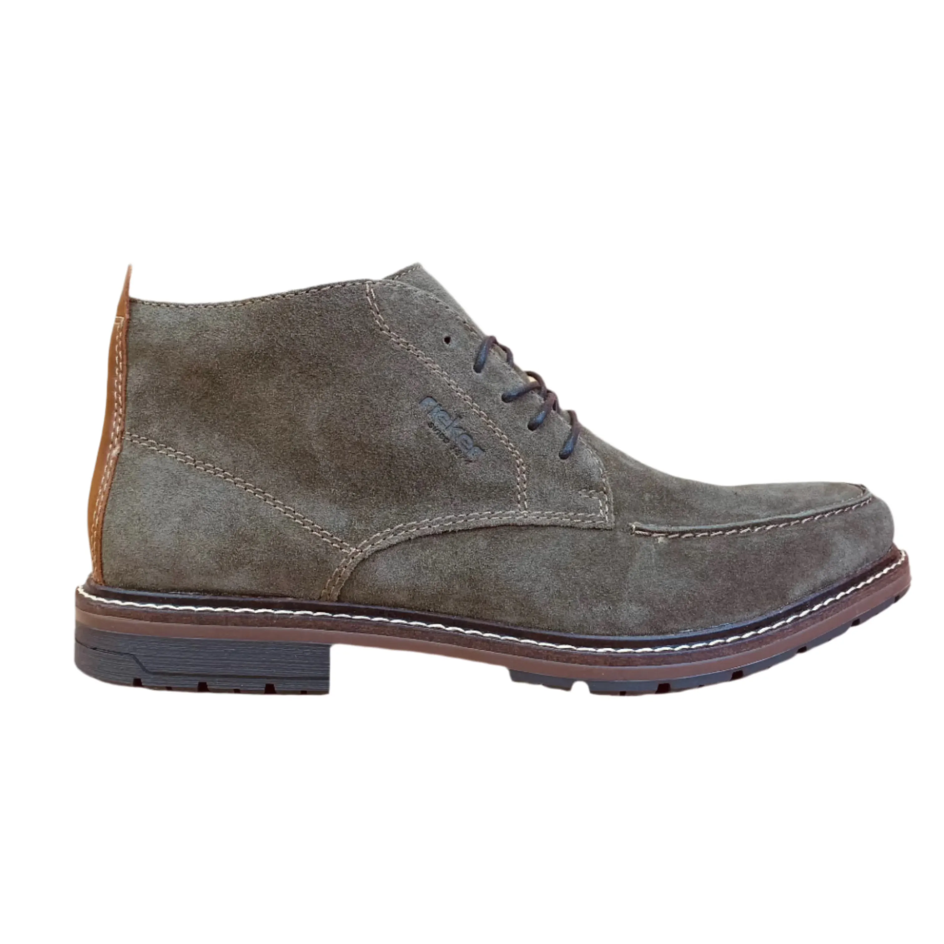 Rieker Mens Leather Desert Boots - Green