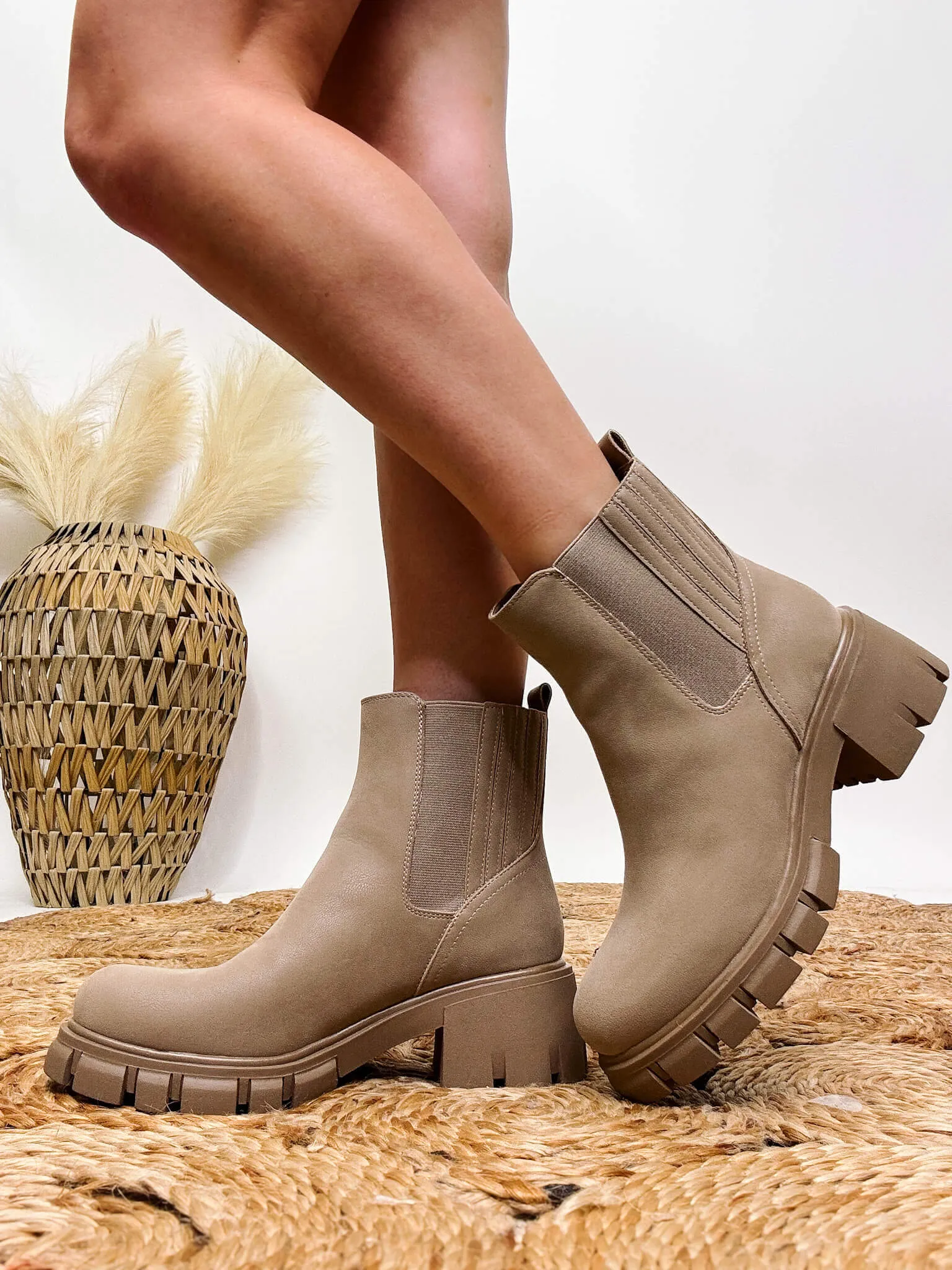Rigo Stone Slip On Chunky Lug Sole Booties by MIA