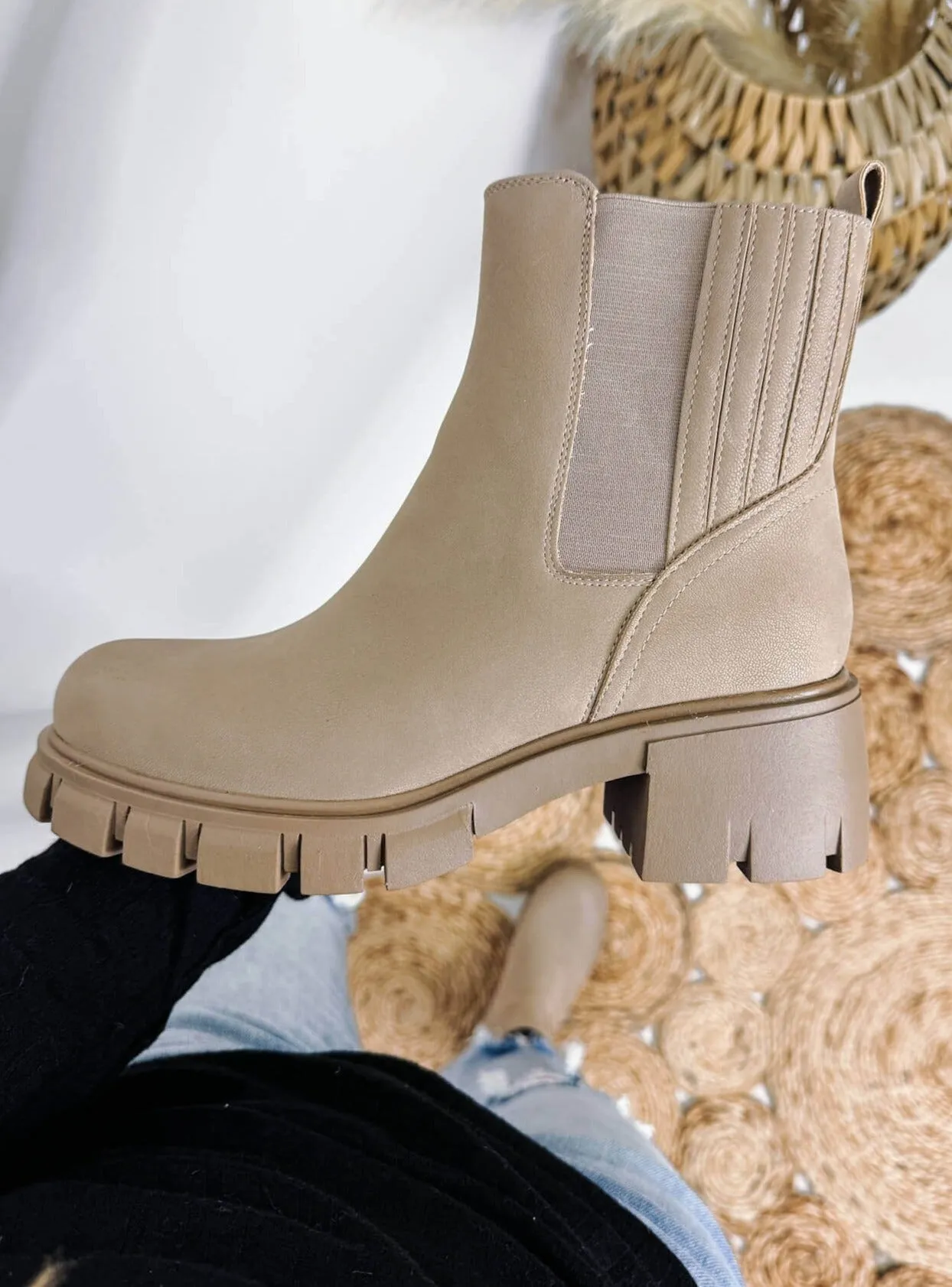Rigo Stone Slip On Chunky Lug Sole Booties by MIA