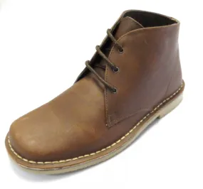 Roamers Brown Waxy Leather 3 Eyelet Retro Mod Style Real Desert Boots