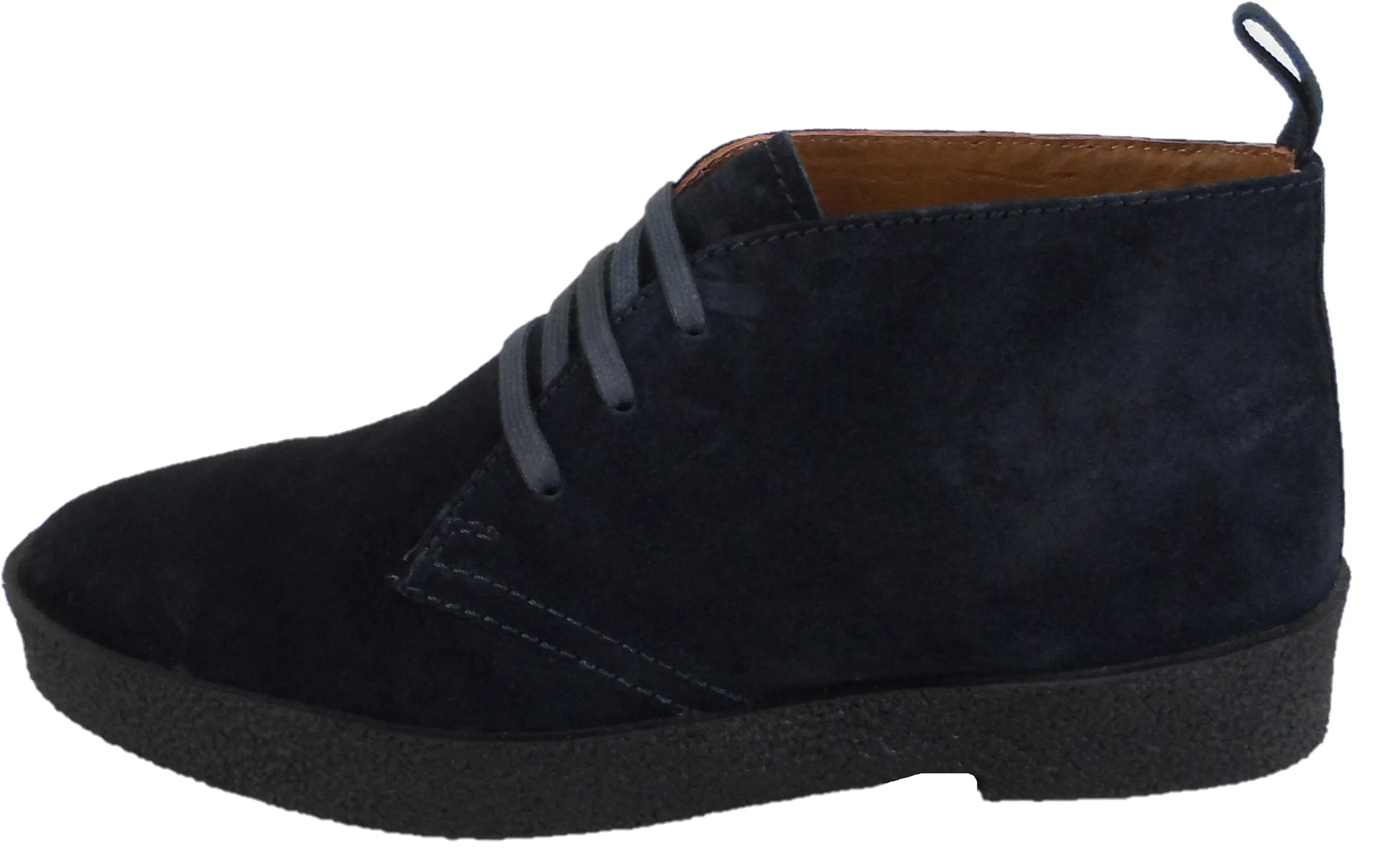 Roamers Mens Real Suede Navy Blue Retro McQueen Desert boots