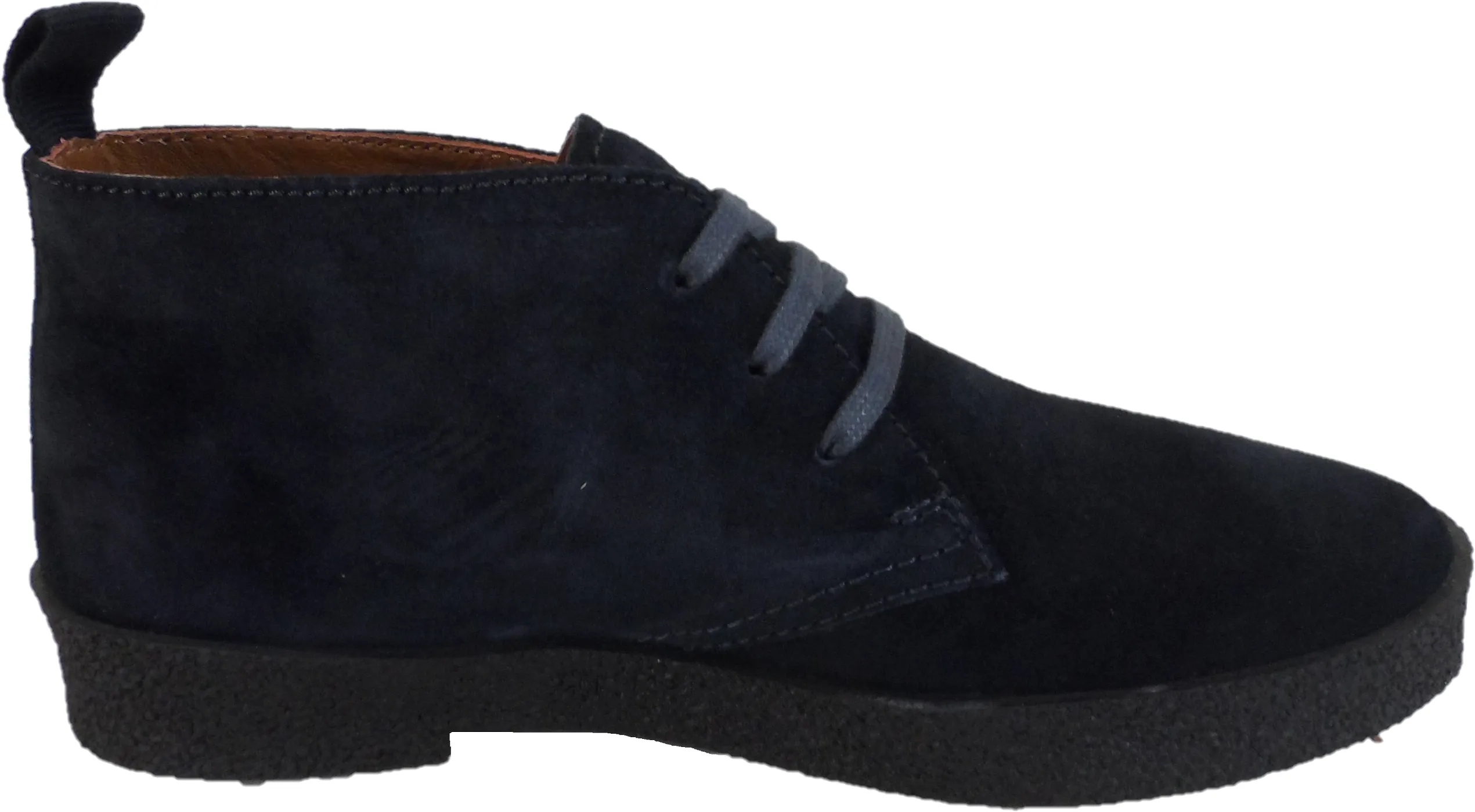 Roamers Mens Real Suede Navy Blue Retro McQueen Desert boots
