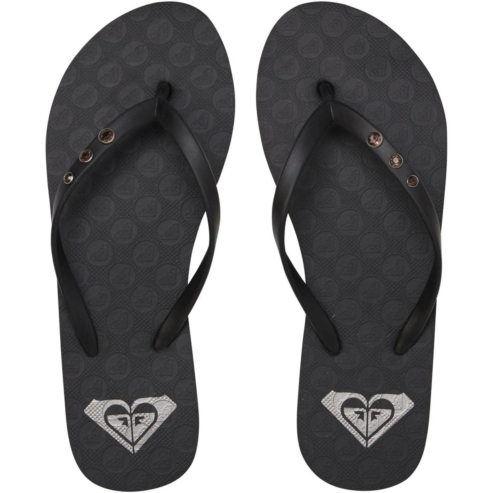 Roxy Womens Viva Glitz Flip Flops - Black