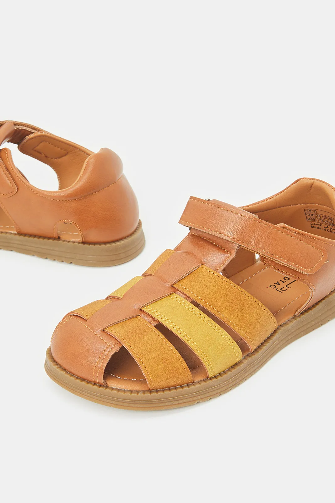 Senior Boys Beige Fisherman Sandals
