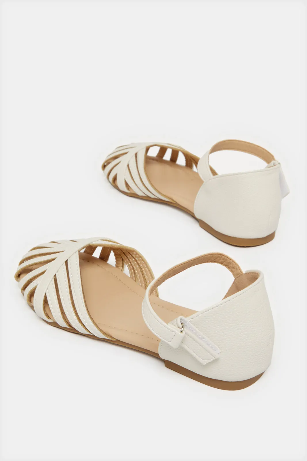 Senior Girls Beige Fisherman Sandals