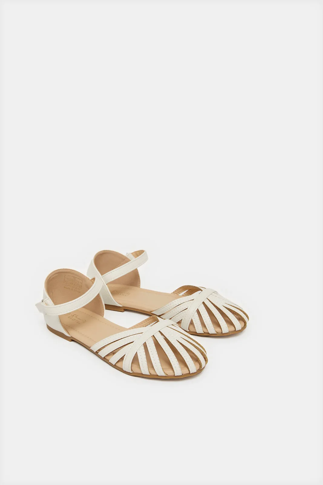 Senior Girls Beige Fisherman Sandals