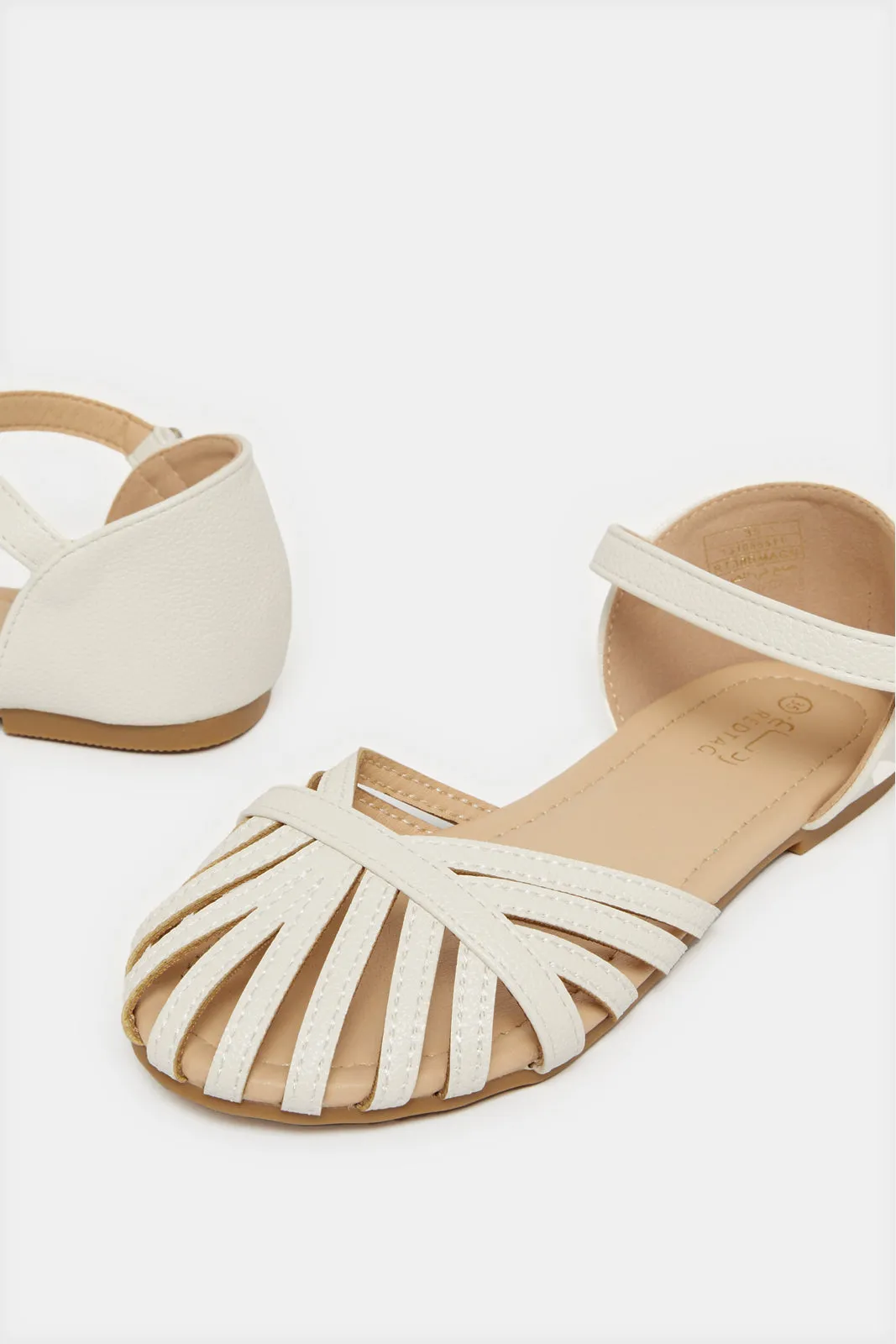 Senior Girls Beige Fisherman Sandals