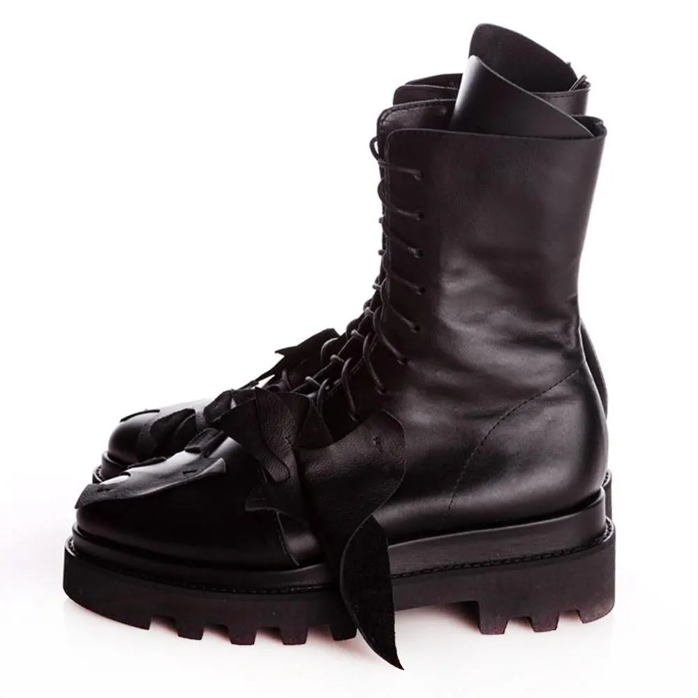 SHR Seagulls black leather booties