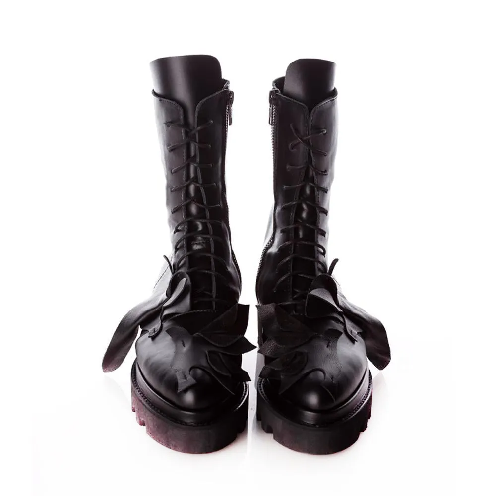 SHR Seagulls black leather booties